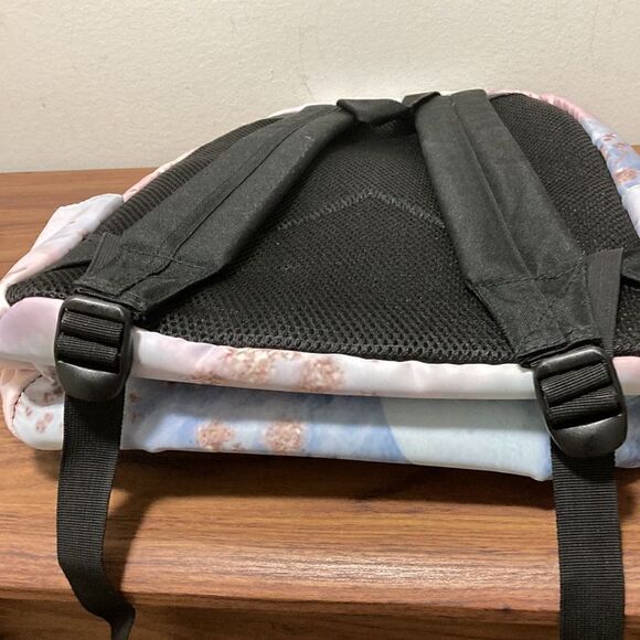 Yin Lang Nylon Backpack by Soundbyte in Pink & blue pattern. - Picture 7 of 7